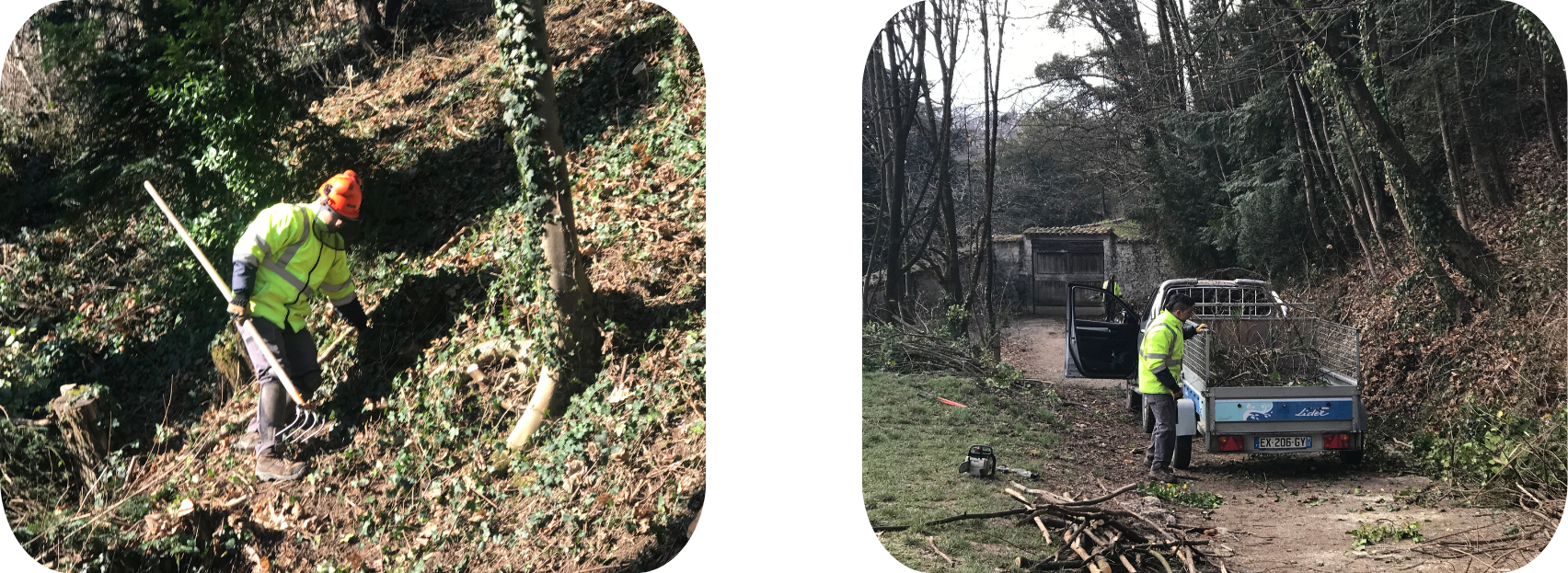 Entretien des espaces verts de la Bastille : débroussaillage et élagage